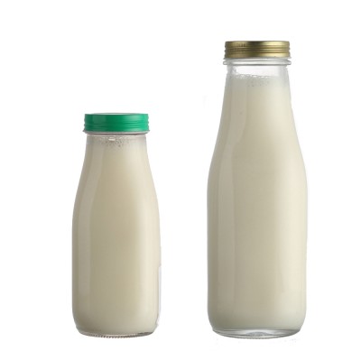 Factory direct custom beverage packaging bottle glass 500ml transparent milk bottle