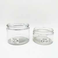 Wholesale 200ml 480ml wide mouth round shape glass jar food jar with metal lid