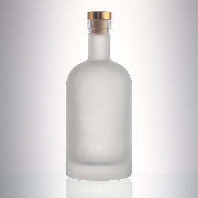 Frosted round shape liquor bottle vodka whisky glass bottle in stock